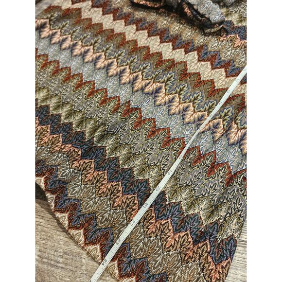 Melissa Paige sheer blouse stripe lace look neck tie large earty boho fall - Picture 6 of 6